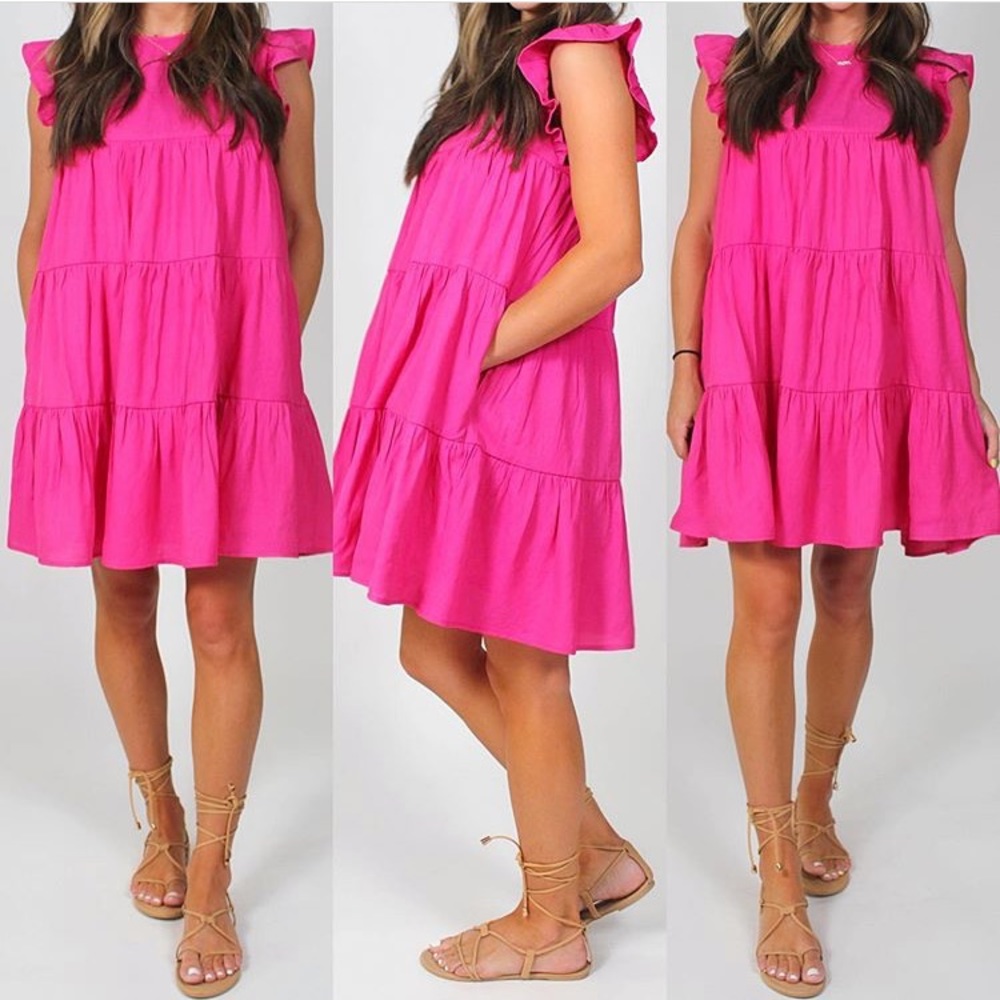 Pink tiered dress